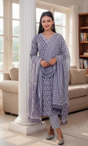 Grey Grace Printed Kurta Set