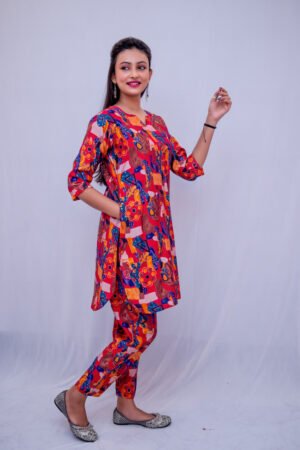 Women’s Multicolor Printed Kurti Pant Set with Stylish Ethnic Design