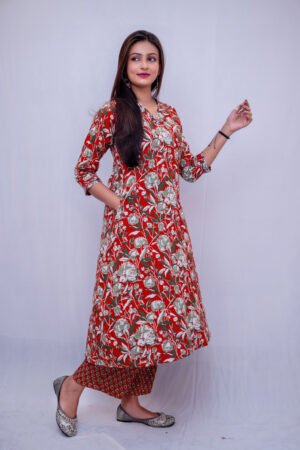 Elegant Floral Printed  Kurti Pant Set for Women